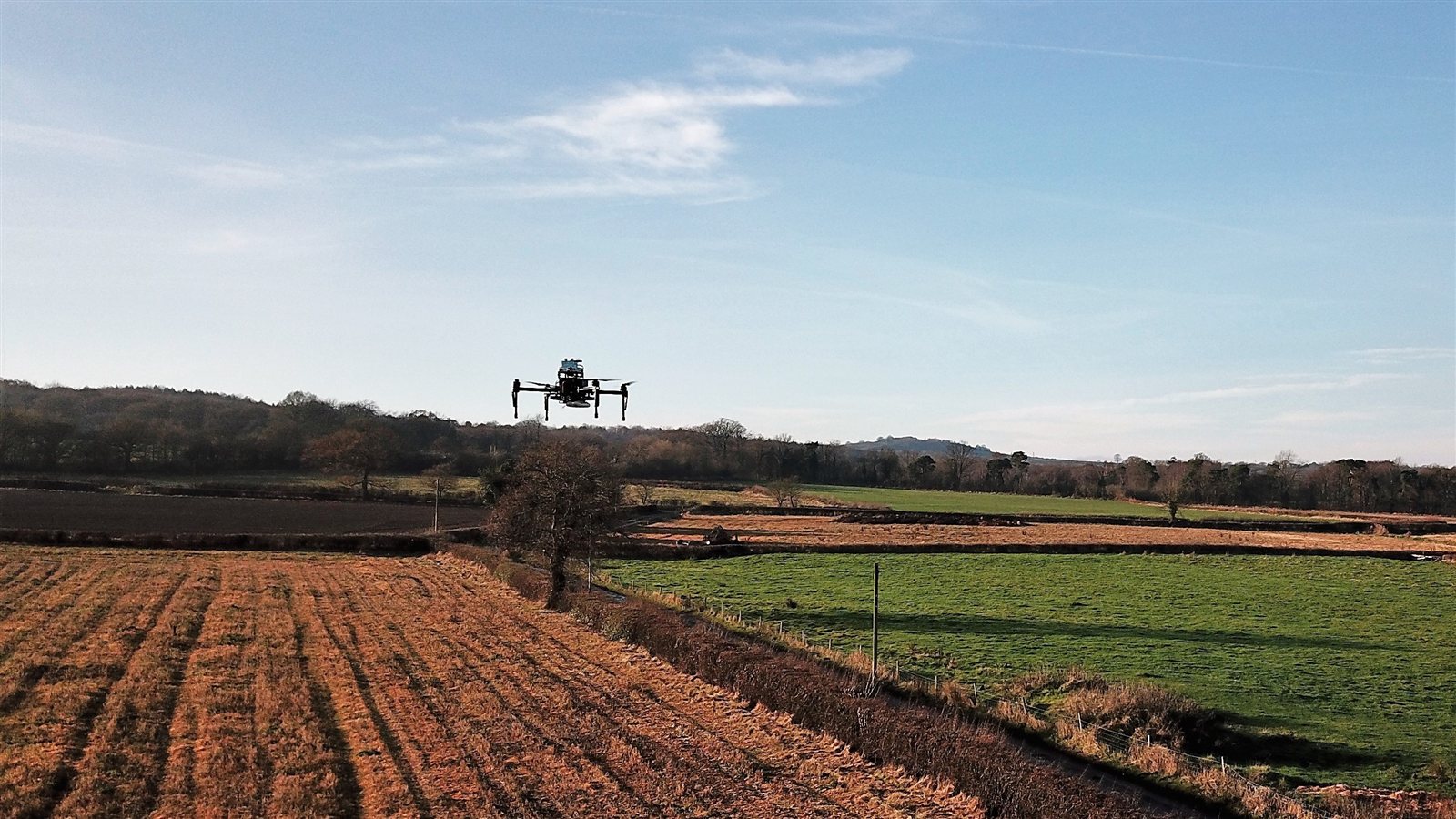 UAV surveying farmland